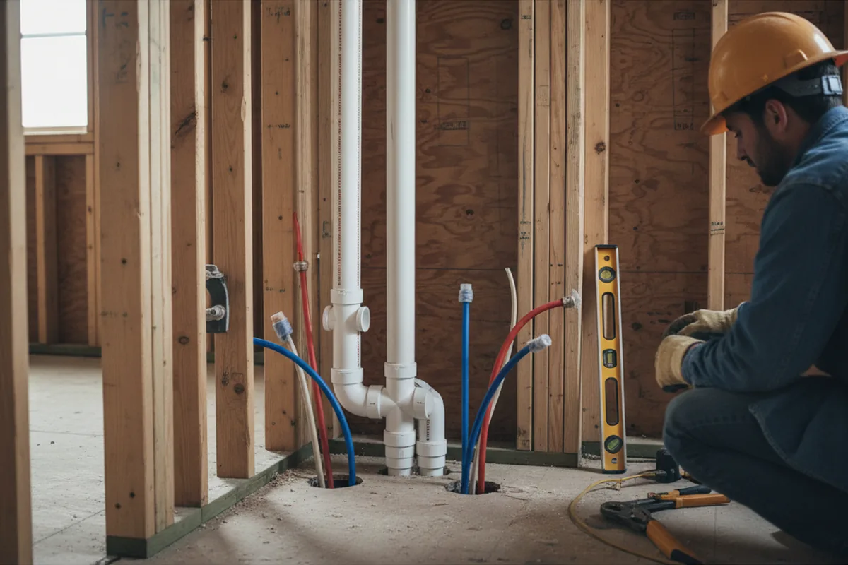 Drain and supply rough-in during Sump Pump Repair in Wright City